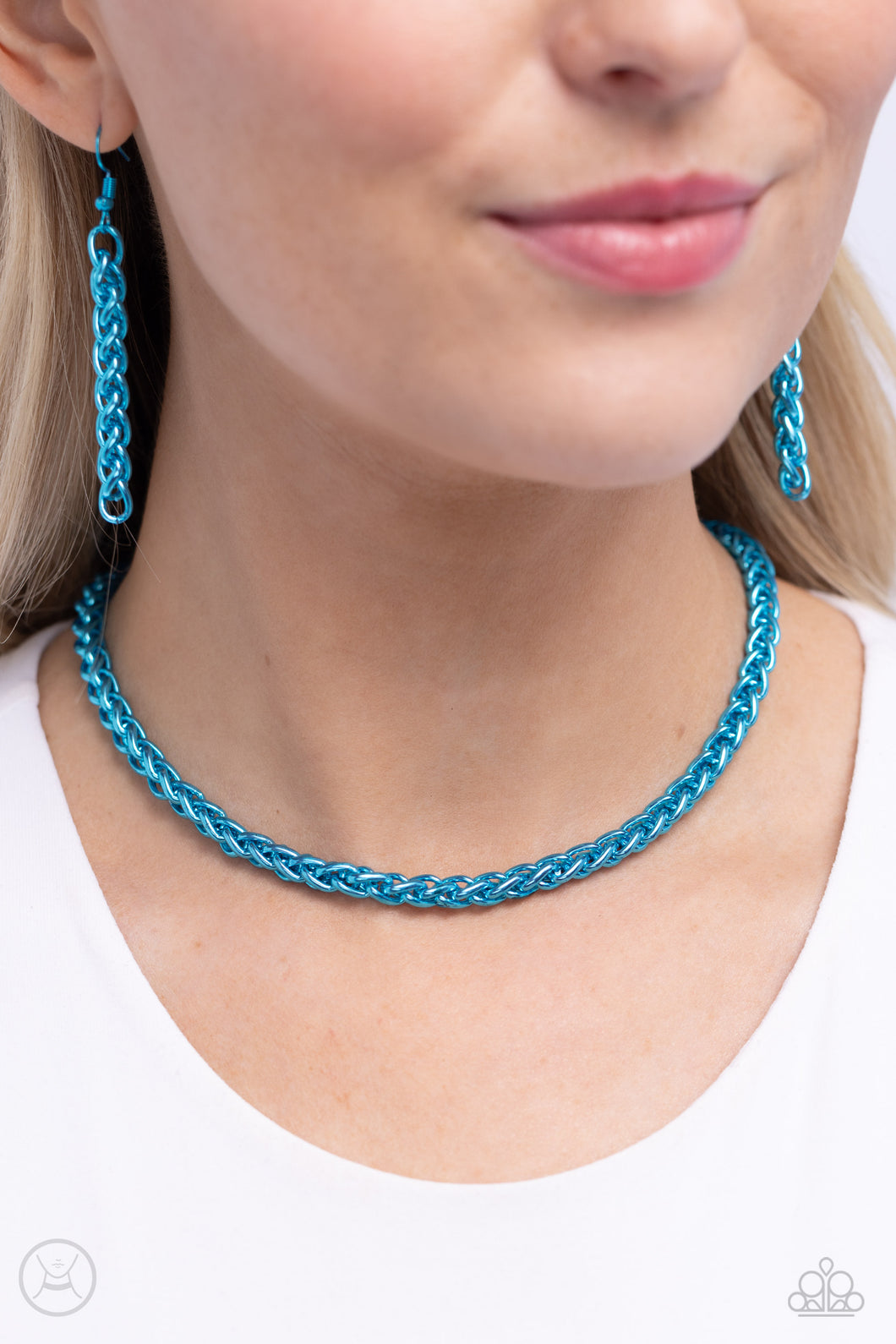 Paparazzi Jewelry Necklace Braided Battalion - Blue