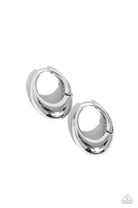 Paparazzi Jewelry Earrings Oval Official - Silver
