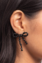 Load image into Gallery viewer, Paparazzi Jewelry Earrings The BOW Must Go On - Black