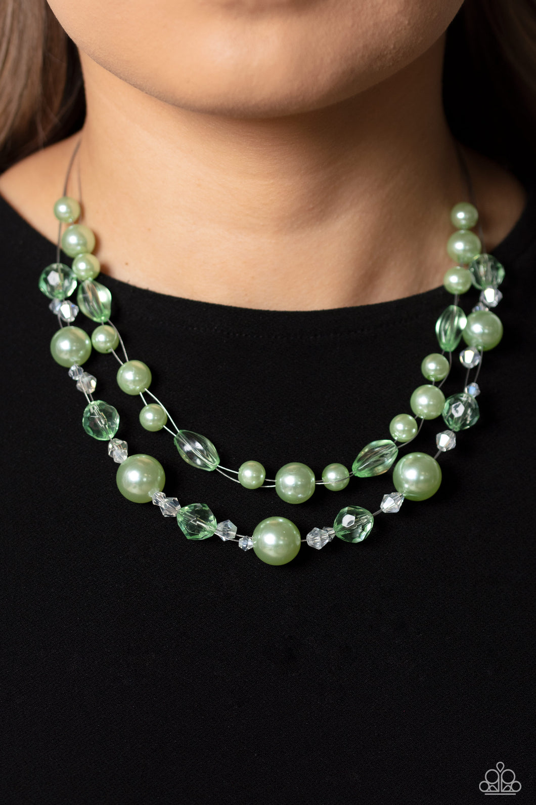 Paparazzi Jewelry Necklace Parisian Pearls - Green