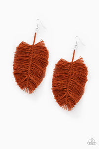 Paparazzi Jewelry Earrings Hanging by a Thread - Brown