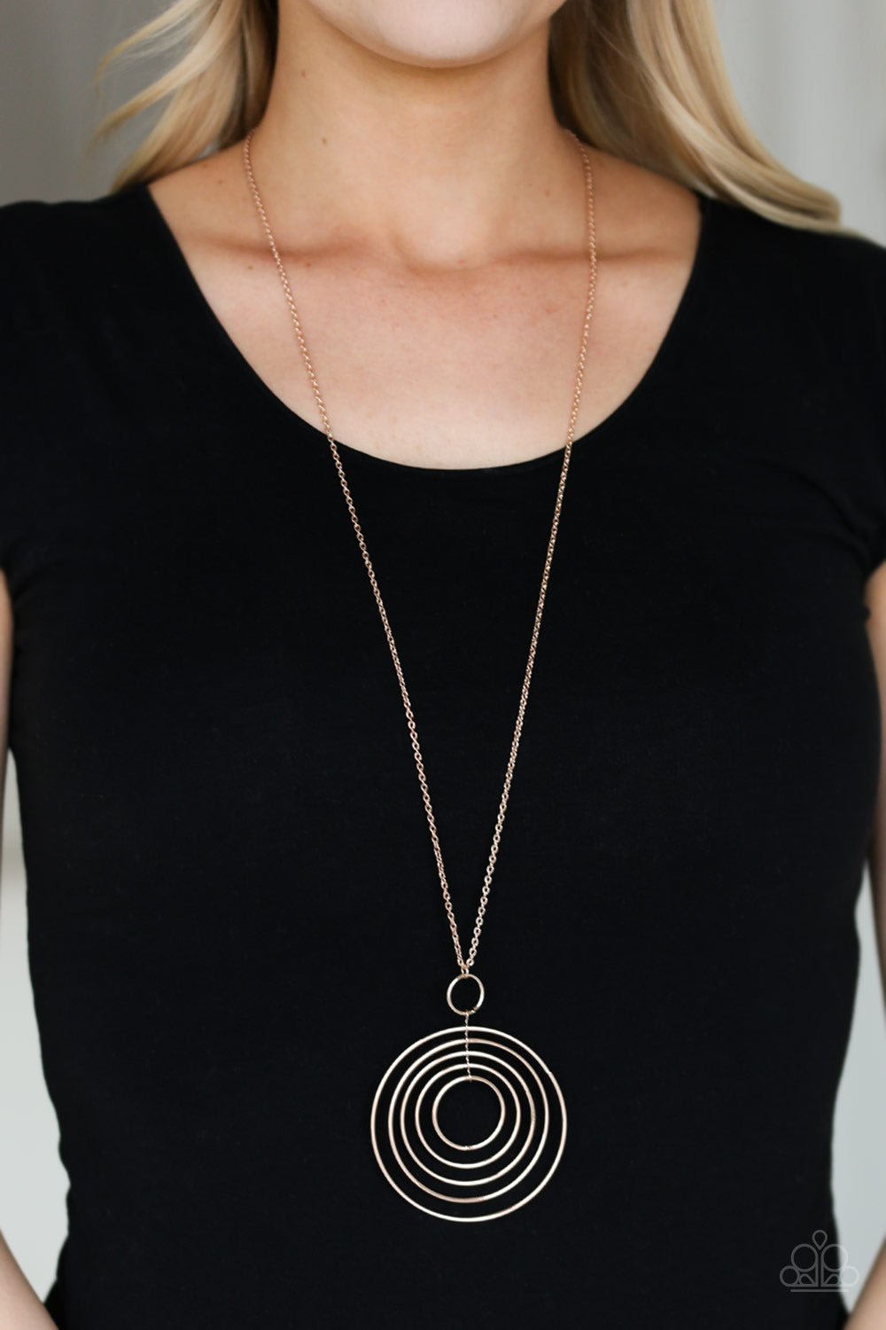 Paparazzi Jewelry Necklace Running Circles In My Mind - Rose Gold