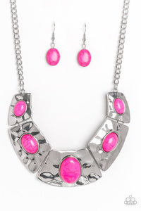 Paparazzi Jewelry Necklace RULER In Favor - Pink