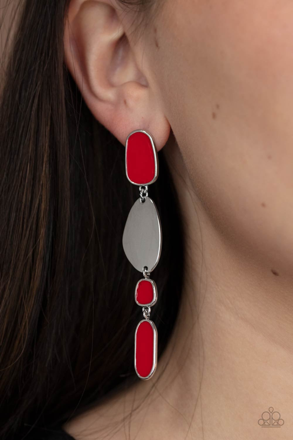 Paparazzi Jewelry Earrings Deco By Design - Red