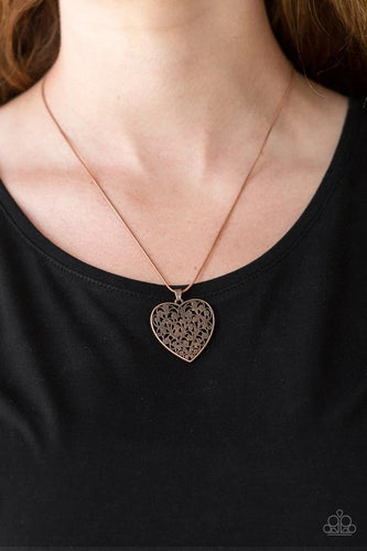 Paparazzi Jewelry Necklace Look Into Your Heart - Copper