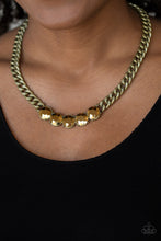 Load image into Gallery viewer, Paparazzi Jewelry Necklace Rhinestone Renegade - Brass