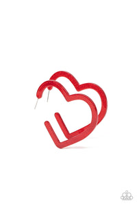 Paparazzi Jewelry Earrings Heart-Throbbing Twinkle - Red