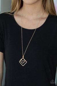 Paparazzi Jewelry Necklace Square It Up Rose Gold