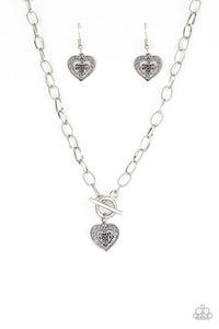 Paparazzi Jewelry Necklace Say No AMOUR - Silver