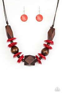 Paparazzi Jewelry Wooden Pacific Paradise - Red