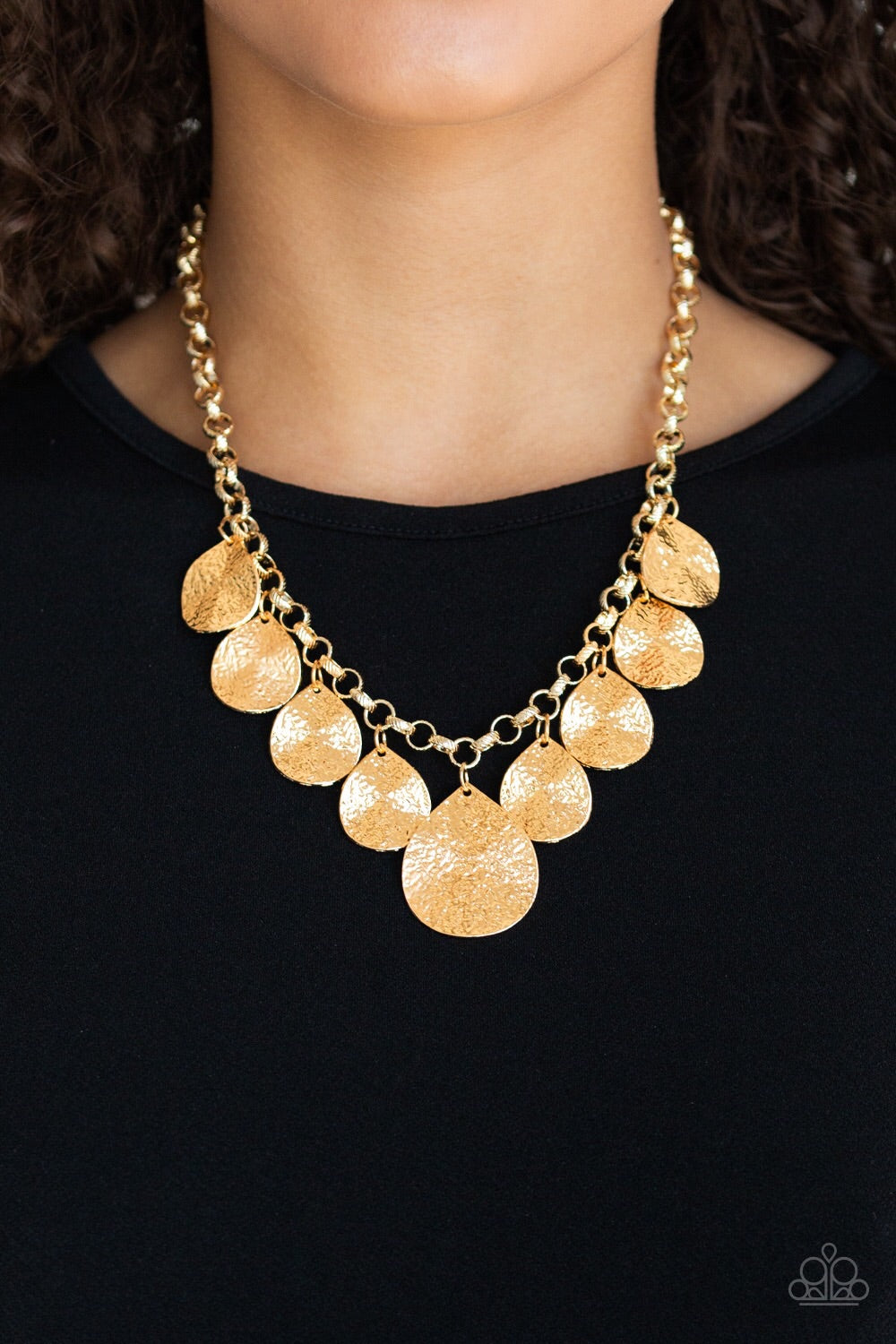 Paparazzi Jewelry Necklace Texture Storm - Gold
