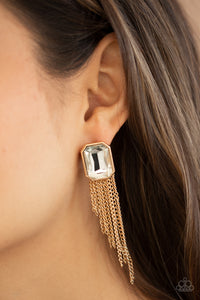 Paparazzi Jewelry Earrings Save for a REIGNy Day - Gold