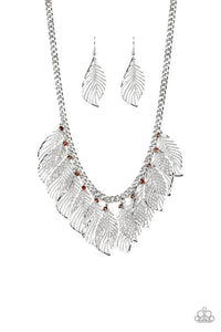 Paparazzi Jewelry Necklace Feathery Foliage - Brown