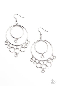 Paparazzi Jewelry Earrings Roundabout Radiance - Silver