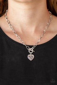 Paparazzi Jewelry Necklace Say No AMOUR - Silver