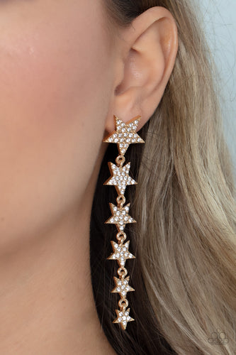 Paparazzi Jewelry Earrings Americana Attitude - Gold