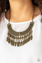 Load image into Gallery viewer, Paparazzi Jewelry Necklace Fierce in Feathers - Brass