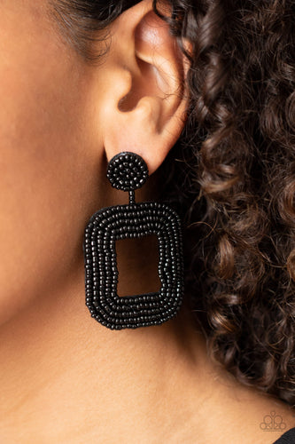 Paparazzi Jewelry Earrings Beaded Bella - Black