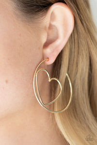 Paparazzi Jewelry Earrings Love At First BRIGHT - Gold