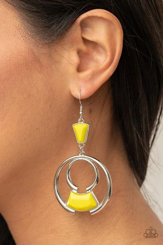 Paparazzi Jewelry Earrings Deco Dancing - Yellow