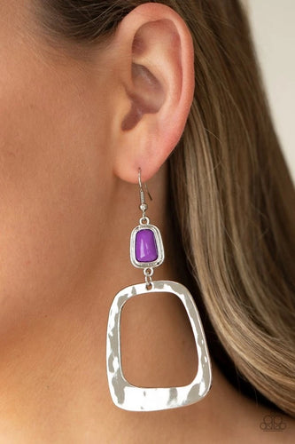 Paparazzi Jewelry Earrings Material Girl Mod - Purple