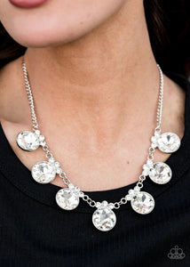 Paparazzi Jewelry Necklace GLOW-Getter Glamour - White