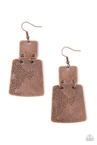 Paparazzi Jewelry Earrings Tagging Along - Copper