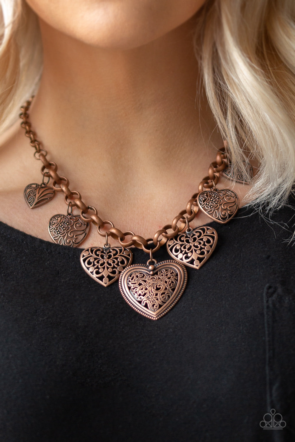 Paparazzi Jewelry Necklace Love Lockets - Copper
