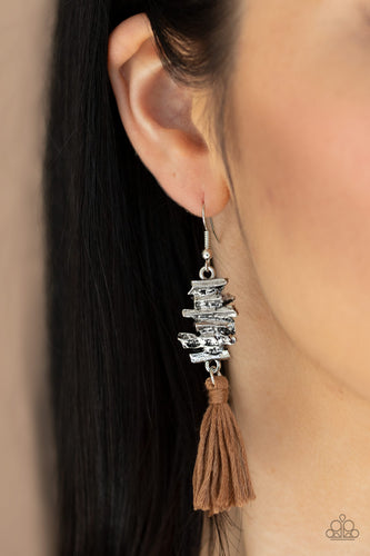 Paparazzi Jewelry Earrings Tiki Tassel - Brown