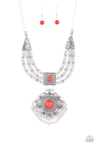 Paparazzi Jewelry Necklace Santa Fe Solstice - Red