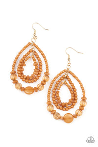 Paparazzi Jewelry Earrings Prana Party - Brown