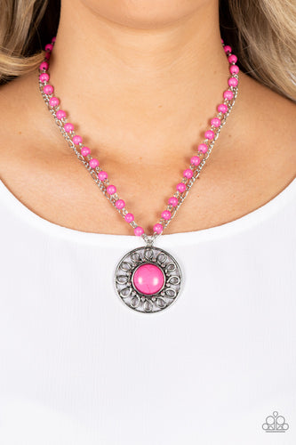 Paparazzi Jewelry Necklace Sahara Suburb - Pink