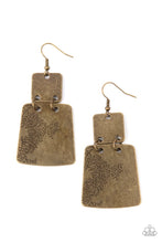 Load image into Gallery viewer, Paparazzi Jewelry Earrings Tagging Along - Brass