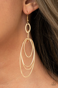 Paparazzi Jewelry Earrings OVAL The Moon - Gold