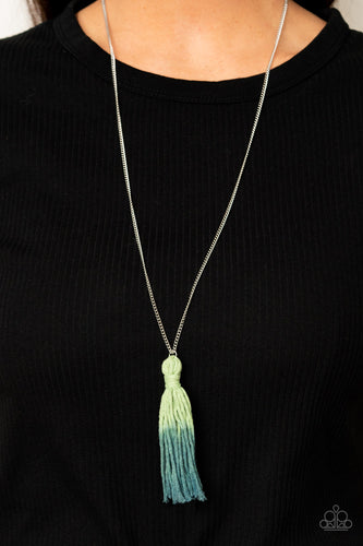 Paparazzi Jewelry Necklace Totally Tasseled - Green