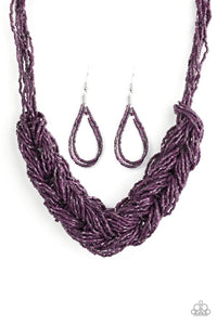 Paparazzi Jewelry Necklace WRAP Battle - Purple