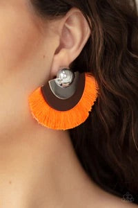 Paparazzi Jewelry Earrings Fan The FLAMBOYANCE Orange
