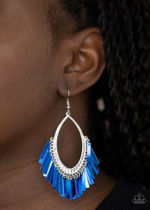 Paparazzi Jewelry Earrings Fine-Tuned Machine - Blue