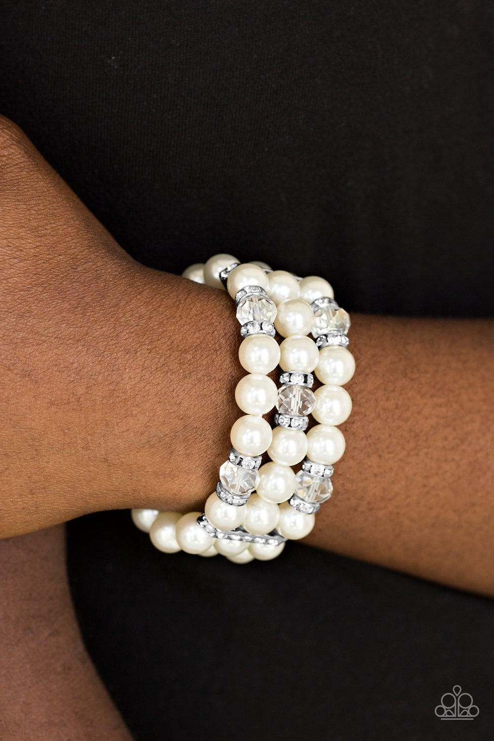 Paparazzi Jewelry Bracelet Undeniably Dapper - White