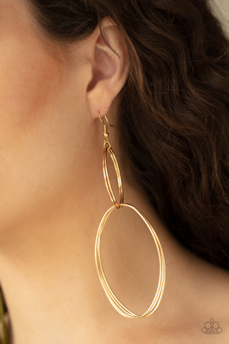 Paparazzi Jewelry Earrings Getting Into Shape - Gold