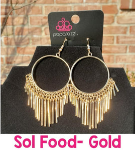 Paparazzi Jewelry Earrings SOL Food Gold