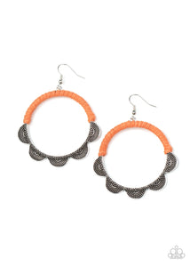 Paparazzi Jewelry Earrings Tambourine Trend - Orange
