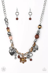 Paparazzi Jewelry Necklace Charmed, I Am Sure - Brown