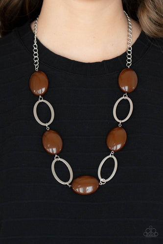 Paparazzi Jewelry Necklace Beachside Boardwalk - Brown