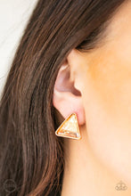 Load image into Gallery viewer, Paparazzi Exclusive Earrings Timeless In Triangles - Gold