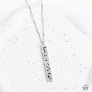 Paparazzi Jewelry Necklace Matt 7:7 - Silver