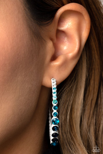 Paparazzi Jewelry Earrings Gossip CURL - Blue