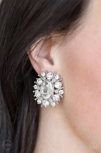 Paparazzi Exclusive Earrings Serious Star Power - White