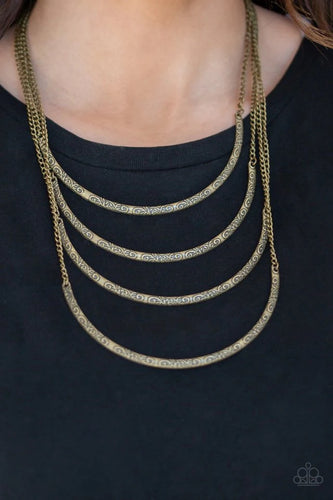 Paparazzi Exclusive Necklace It Will Be Over MOON - Brass