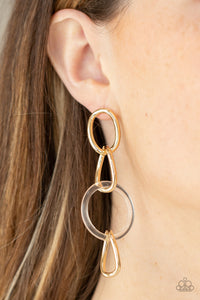 Paparazzi Jewelry Earrings Talk In Circles - Gold